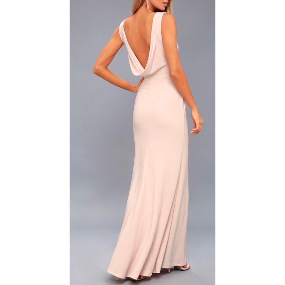 Lulus -CALL MY NAME BLUSH PINK BACKLESS MAXI DRESS